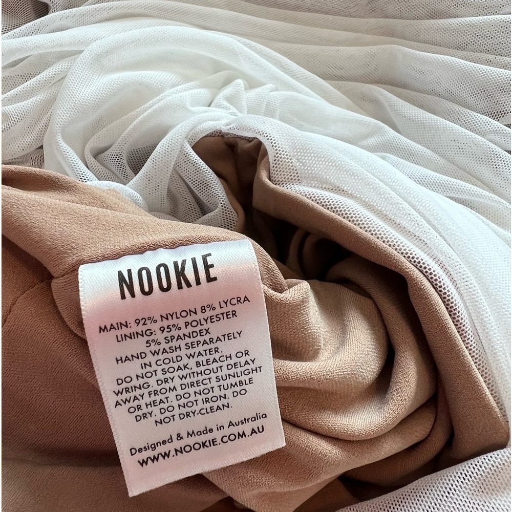 NOOKIE DITA MESH MINI DRESS - WHITE/NUDE NWT - Picture 14 of 16